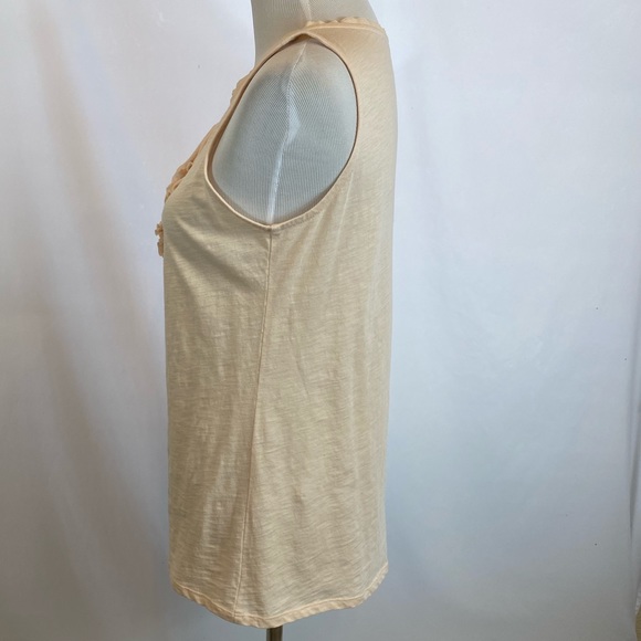 Ann Taylor Loft lightweight Ruffle neckline Peach - Picture 3 of 12